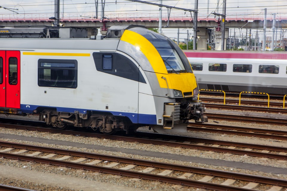 A belgian train in the train station