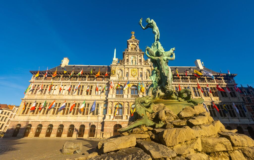 The City Hall (Dutch: Stadhuis van Antwerpen) of Antwerp, Belgium