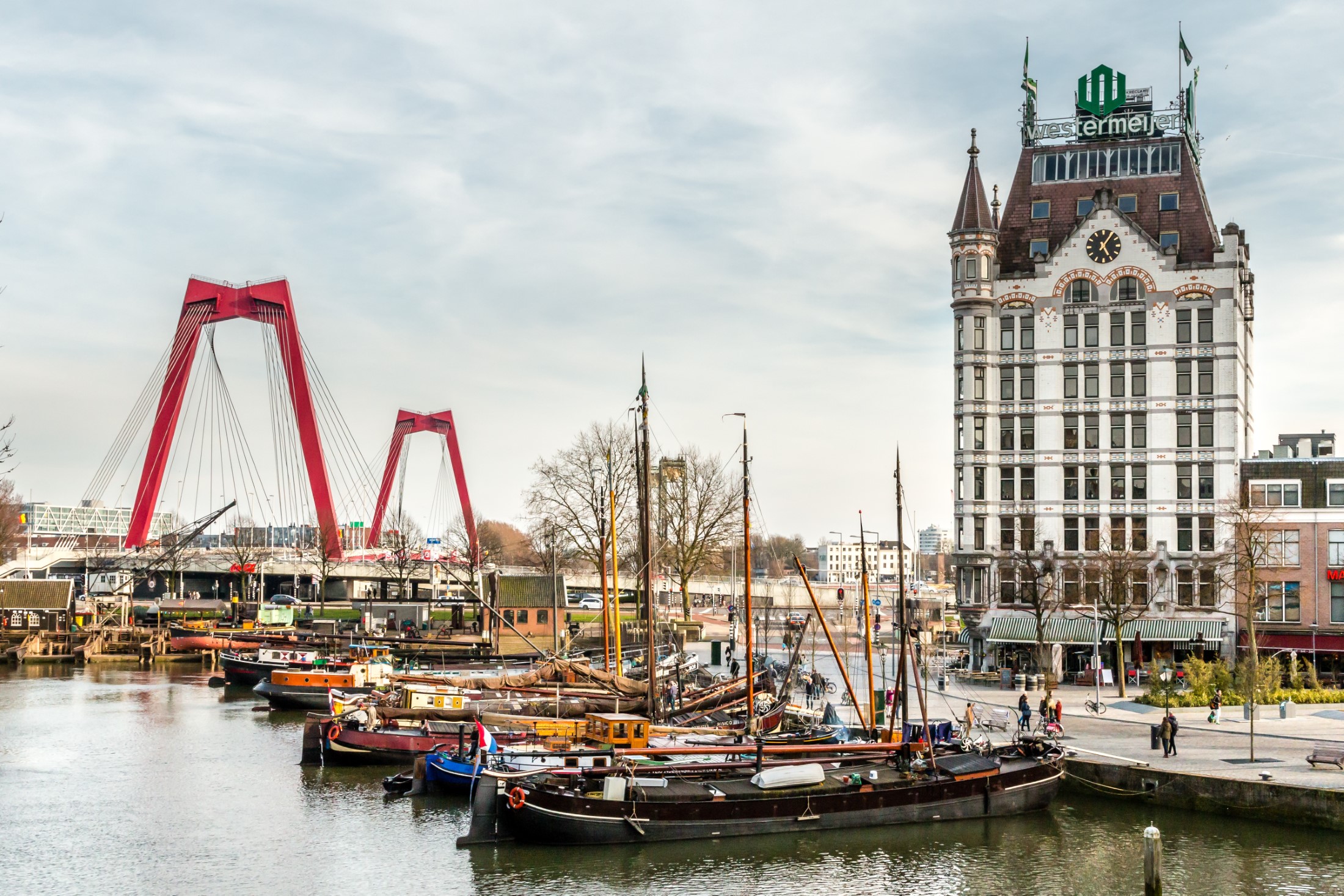 Widok na Oude Haven, Rotterdam, Holandia